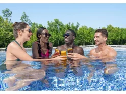 Bestway Aufstellpools|Stahlrahmenpool Set Power Steel Swim Vista 488 x 305 x 107 cm Oval Grau