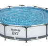 Stahlrahmen-Pool Set Steel Pro Max Frame Ø 366 x 76 cm Rund Lichtgrau*Bestway Sale