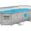 Stahlrahmenpool Set Power Steel Swim Vista 424 x 250 x 100 cm Oval Grau*Bestway Online