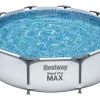 Stahlrahmen-Pool Set Steel Pro Max Frame Ø 305 x 76 cm Rund Lichtgrau*Bestway Discount
