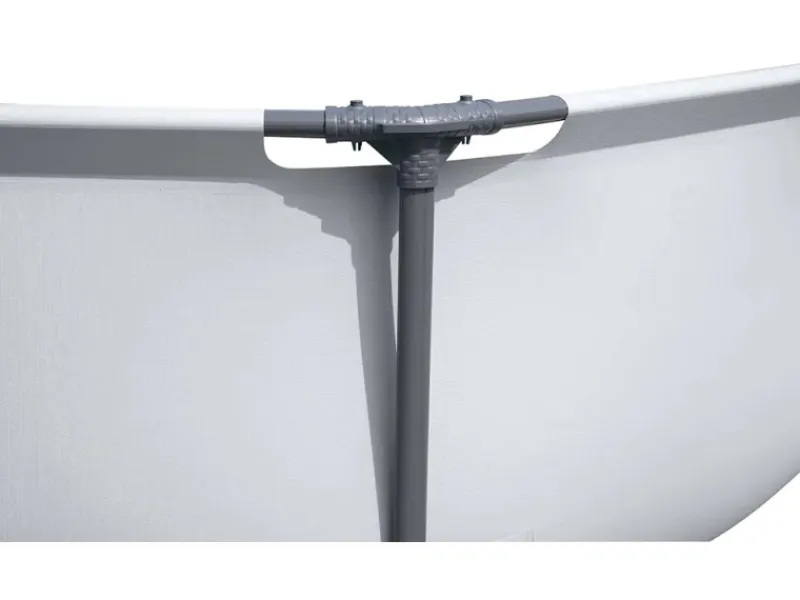 Stahlrahmen-Pool Set Steel Pro Max Frame Ø 305 x 76 cm Rund Lichtgrau*Bestway Discount