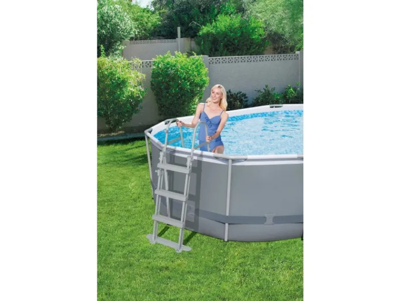 Bestway Aufstellpools|Stahlrahmenpool-Set Power Steel 427 cm x 250 cm x 100 cm Oval