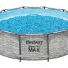 Bestway Aufstellpools|Stahlrahmenpool-Set Steel Pro MAX Frame Ø 366 x 100 cm Rund Grau