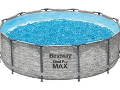 Bestway Aufstellpools|Stahlrahmenpool-Set Steel Pro MAX Frame Ø 366 x 100 cm Rund Grau