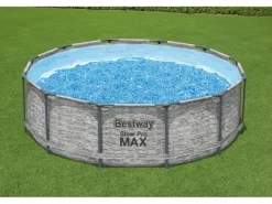 Bestway Aufstellpools|Stahlrahmenpool-Set Steel Pro MAX Frame Ø 366 x 100 cm Rund Grau