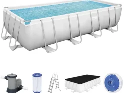 Bestway Aufstellpools|Stahlrahmenpool-Set Power Steel Rechteckig 549 cm x 274 cm x 122 cm