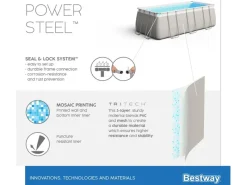 Bestway Aufstellpools|Stahlrahmenpool-Set Power Steel Rechteckig 549 cm x 274 cm x 122 cm