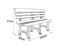 BICA Gartenbänke|Olimpia 3-Sitzer Gartenbank in Weiß