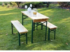 Bierzelt-Garnitur klein für Balkon & Terrasse mit 60 cm breitem Tisch*