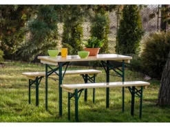 Bierzelt-Garnitur klein für Balkon & Terrasse mit 60 cm breitem Tisch*