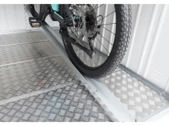 Biohort Fahrradboxen|Fahrradschiene für Minigarage 17,9 x 199,9 x 139,5 cm Silber-Metallic