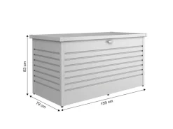 Biohort Outdoor-Spielzeug|Universalboxen|Freizeitbox 160 High 83 cm x 159 cm x 79 cm Silber-Metallic
