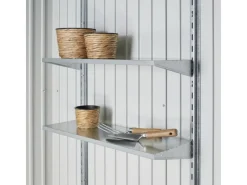 Metall-Gerätehaus HighLine Silber-Metallic 5,6 m² Doppeltür*Biohort Clearance