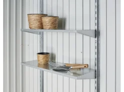 Biohort Sportgeräte|Gartenspielgeräte|Metall-Gerätehaus HighLine Silber-Metallic 6,6 m² Doppeltür