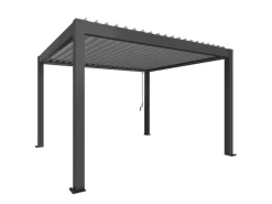 Pergola 255 cm x 404,5 cm x 367,5 cm Dunkelgrau/Silber-Metallic*Biohort Discount