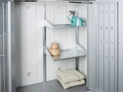 Biohort Gartenschränke|Terrassenschrank Romeo Gr. L Silber HxBxT:  140 cm x 132 cm x 87 cm