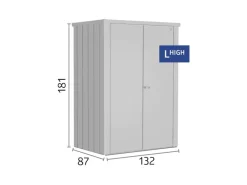 Biohort Gartenschränke|Terrassenschrank Romeo 181 cm x 132 cm x 87 cm Silber-Metallic