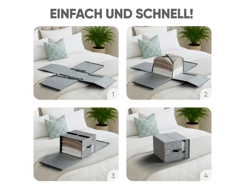 Björn&Schiller Weitere Ordnungssysteme Für Den Garten|Aufbewahrungstasche für Kleidung Set mit 6 Teilen 39×36×26 cm 37 l Leinen Grau