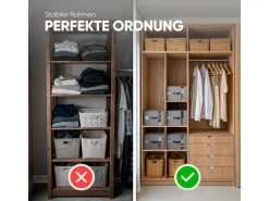 Björn&Schiller Weitere Ordnungssysteme Für Den Garten|Aufbewahrungstasche für Kleidung Set mit 3 Teilen 39×36×26 cm 37 l Leinen Grau