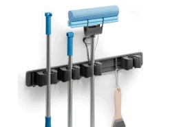 Björn&Schiller Weitere Ordnungssysteme Für Den Garten|Gerätehalter Wandhalterung Aluminium 4 Besenhalter 5 Haken bis 10 kg