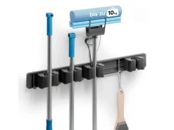 Björn&Schiller Weitere Ordnungssysteme Für Den Garten|Gerätehalter Wandhalterung Aluminium 4 Besenhalter 5 Haken bis 10 kg