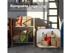 Björn&Schiller Weitere Ordnungssysteme Für Den Garten|Getränkekistenregal für 4 Kisten – Regal aus Bambus und Metall mit Antirutschfüßen