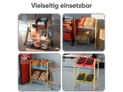 Björn&Schiller Weitere Ordnungssysteme Für Den Garten|Getränkekistenregal für 4 Kisten – Regal aus Bambus und Metall mit Antirutschfüßen