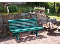 Blome Gartenbänke|3er Bank Helgoland Grün 64 cm x 150 cm x 80 cm