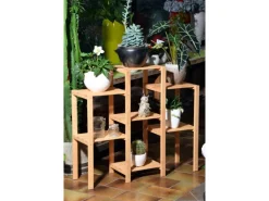 Dobar Gartendekoration|Blumenregal 7-flächig aus Kiefernholz 87 cm x 31 cm x 97 cm FSC®