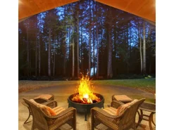 Blumfeldt Catania 2-in-1-Feuerschale Ø 80 cm Funkenschutz Ø 70 cm Grill Stahl Antik-Schwarz* Online