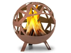 Feuerschalen|Feuerkörbe|Blumfeldt Colima Feuerschale Ø 66 cm Kugelform Holzkohle & Ascheschale Geometrisch