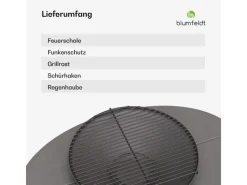 Blumfeldt Firebowl Ebeko 3-in-1 Grillfunktion als Tisch Nutzbar Grillrost Funkenschutz* Clearance