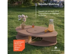 Feuerschalen|Blumfeldt Firebowl Ebeko 3-in-1 Grillfunktion als Tisch Nutzbar Grill + Funkenschutz