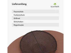 Feuerschalen|Blumfeldt Firebowl Ebeko 3-in-1 Grillfunktion als Tisch Nutzbar Grill + Funkenschutz