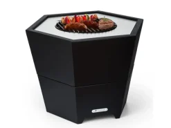 Feuerschalen|Feuerkörbe|Blumfeldt Hekla 2-in-1-Feuerschale Grillfunktion 60 cm Durchmesser Wasser- und Frostsichere Konstruktion Schwarz