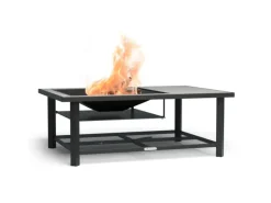 Blumfeldt Merano Avanzato L 3-in-1-Feuerschale mit Grillfunktion als Tisch Nutzbar 122 x 87 cm Steingrau* Outlet