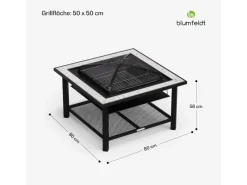 Blumfeldt Merano Avanzato 3-in-1-Feuerschale Grillfunktion als Tisch Nutzbar 87 x 87 cm Weiß* New
