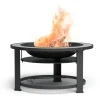 Feuerschalen|Blumfeldt Merano Circolo 3-in-1-Feuerschale mit Grillfunktion als Tisch Nutzbar 87 cm Durchmesser Rund Steingrau