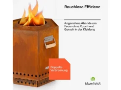 Blumfeldt Mojanda Feuerkorb Rauchfrei Robust Schürhaken Regenhaube Rost* Outlet