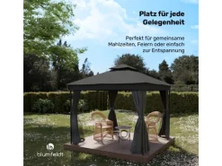Blumfeldt Mondo Dual 3x3 m Pavillon mit Doppeldach und Moskitonetzen* Sale