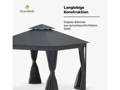 Blumfeldt Mondo Dual 3x3 m Pavillon mit Doppeldach und Moskitonetzen* Sale