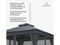 Blumfeldt Mondo Dual 3x3 m Pavillon mit Doppeldach und Moskitonetzen* Sale