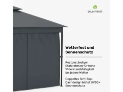 Blumfeldt Mondo Dual 3x3 m Pavillon mit Doppeldach und Moskitonetzen* Sale