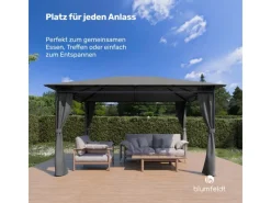 Blumfeldt Mondo 3x4 m Pavillon mit Metallrahmen und 4 Seitenwänden* New
