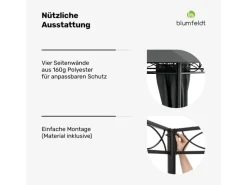 Blumfeldt Mondo 3x4 m Pavillon mit Metallrahmen und 4 Seitenwänden* New