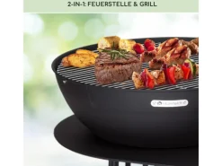 Feuerschalen|Blumfeldt Nantai Grillstation Feuerschale Ø 50 cm Grillrost Ø 48 cm Tisch Schwarz