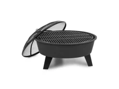 Blumfeldt Nolana 2-in-1-Feuerschale Ø 73 cm Funkenschutz Ø 64cm Grill Stahl Schwarz* Online