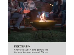 Blumfeldt Orbit 3-in-1 Stahl-Feuerschale Grill Gartentisch Ø 60 cm Schwarz* Best