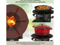 Feuerschalen|Blumfeldt Oshima Raketenofen Campingofen Feuerschale Mobil Stahl Schwarz