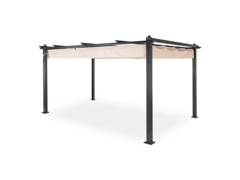 Pavillons|Blumfeldt Pantheon Pergola Vordach Gartenpavillon 3x4 m Aluminium Sonnendach Polyester